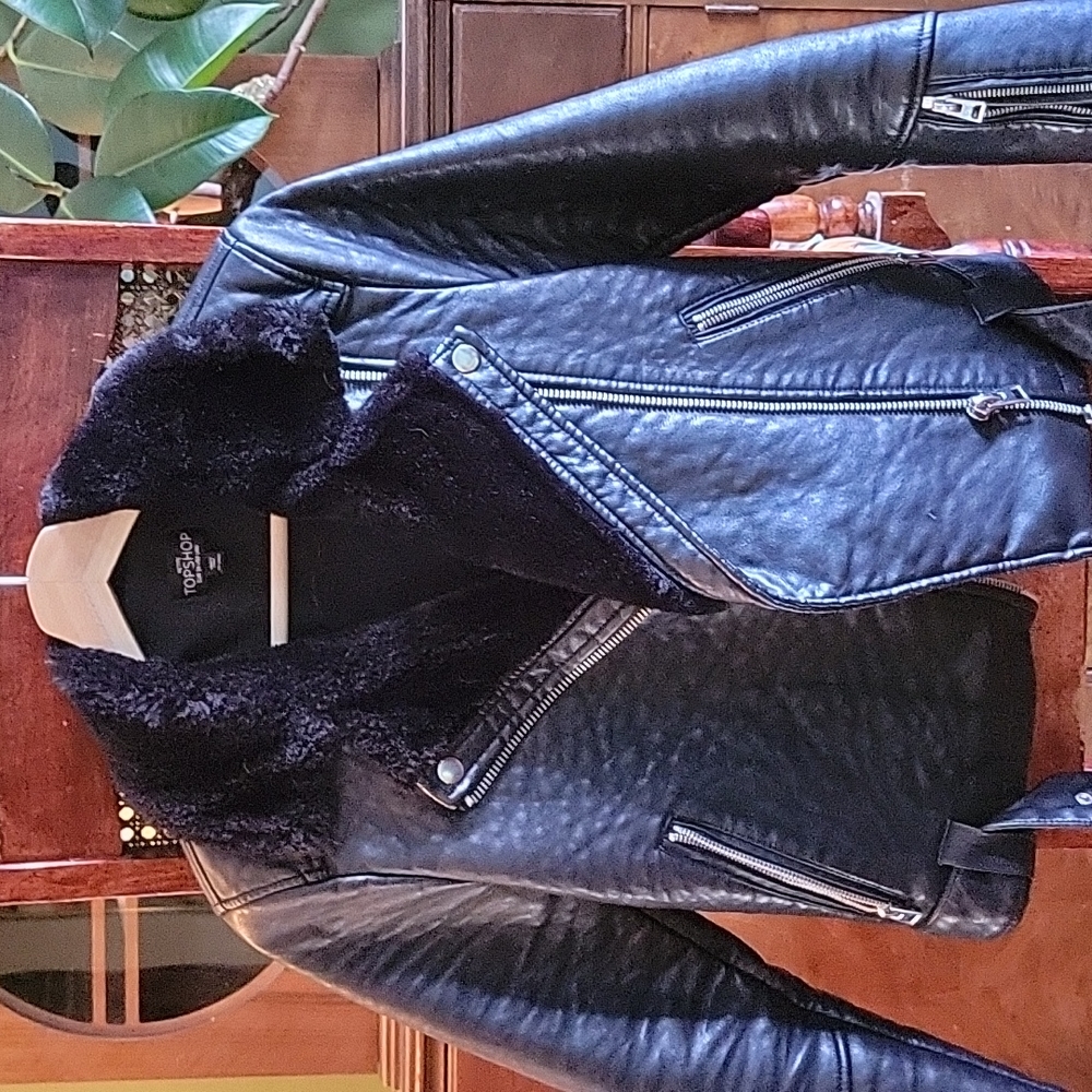 Topshop Petite Vegan Leather Jacket